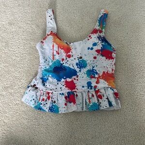Paint Splattered Tankini Top